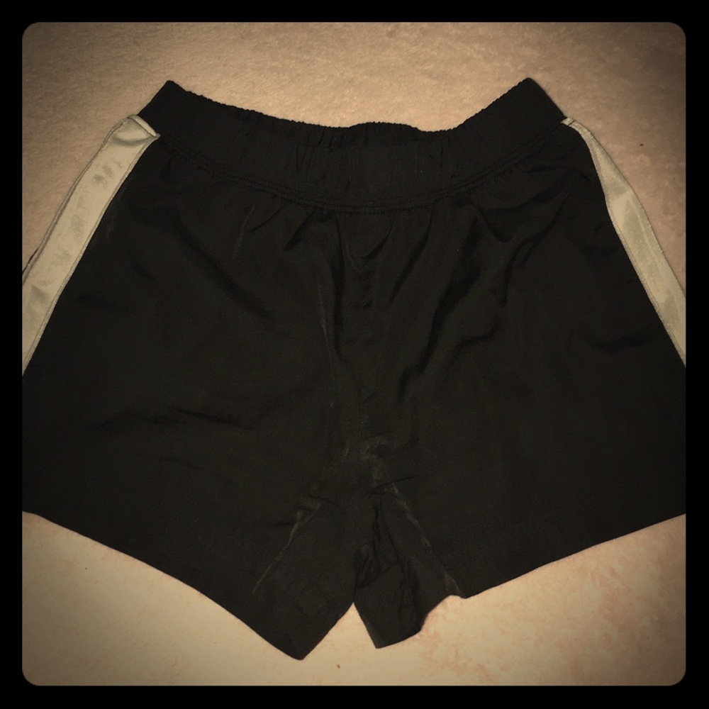 Black Shorts With Whote Stripe On Each Side